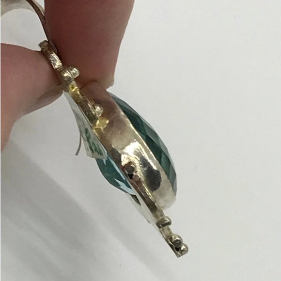 Sterling Silver Swiss Blue Topaz Teardrop Pendant - Picture 4 of 12